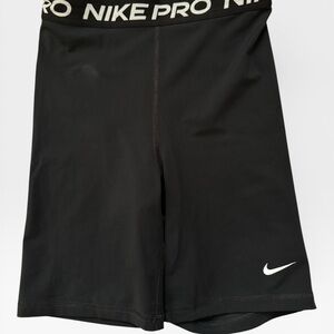 Nike Black Kids' Athletic Compression Shorts with White Swoosh